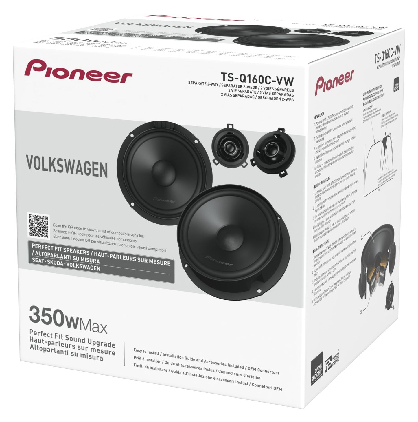 Pioneer TS-Q160C-VW - Custom Fit 2-Way Component Speakers