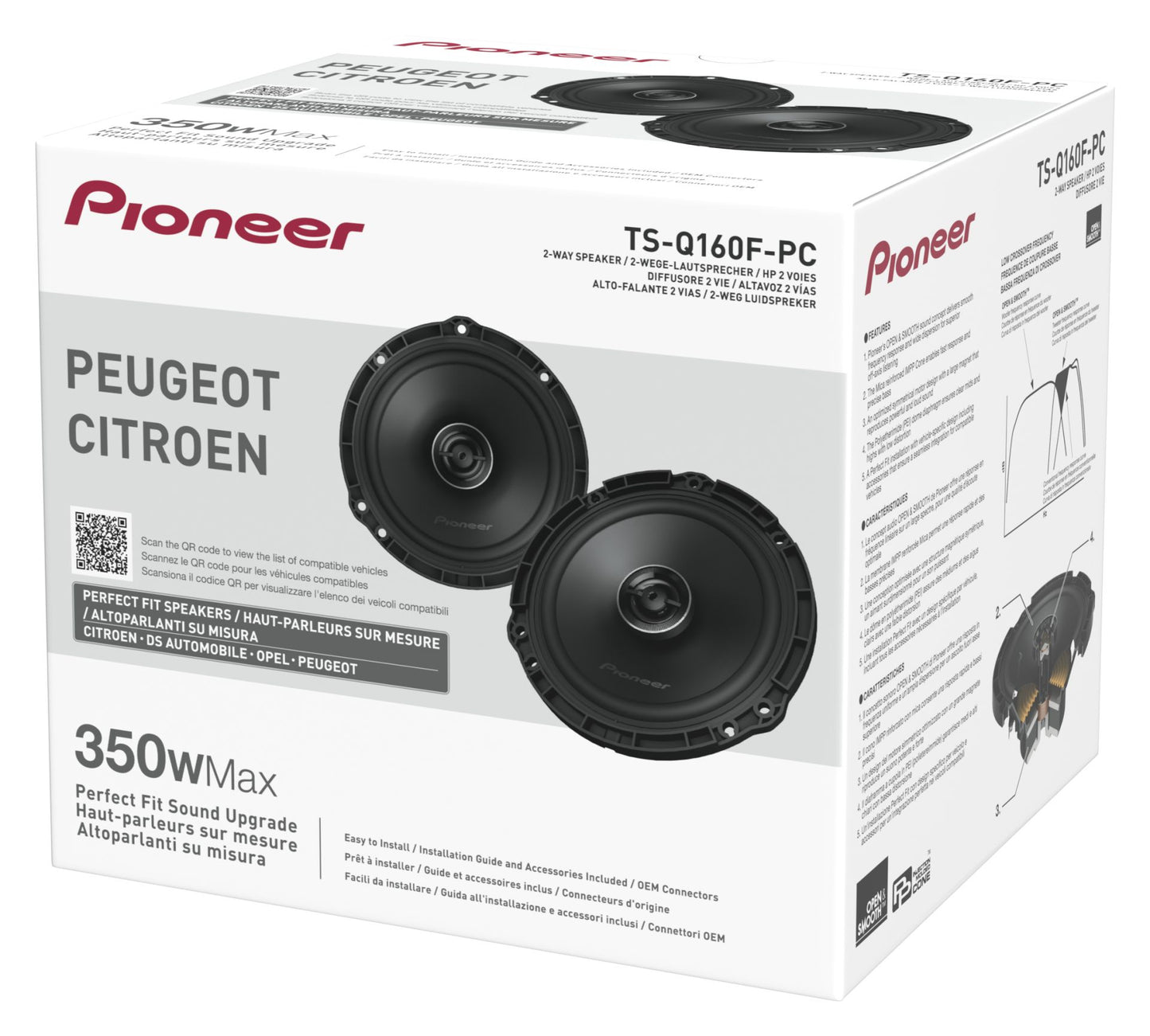 Pioneer TS-Q160F-PC - Custom Fit 2-Way Coaxial Speakers