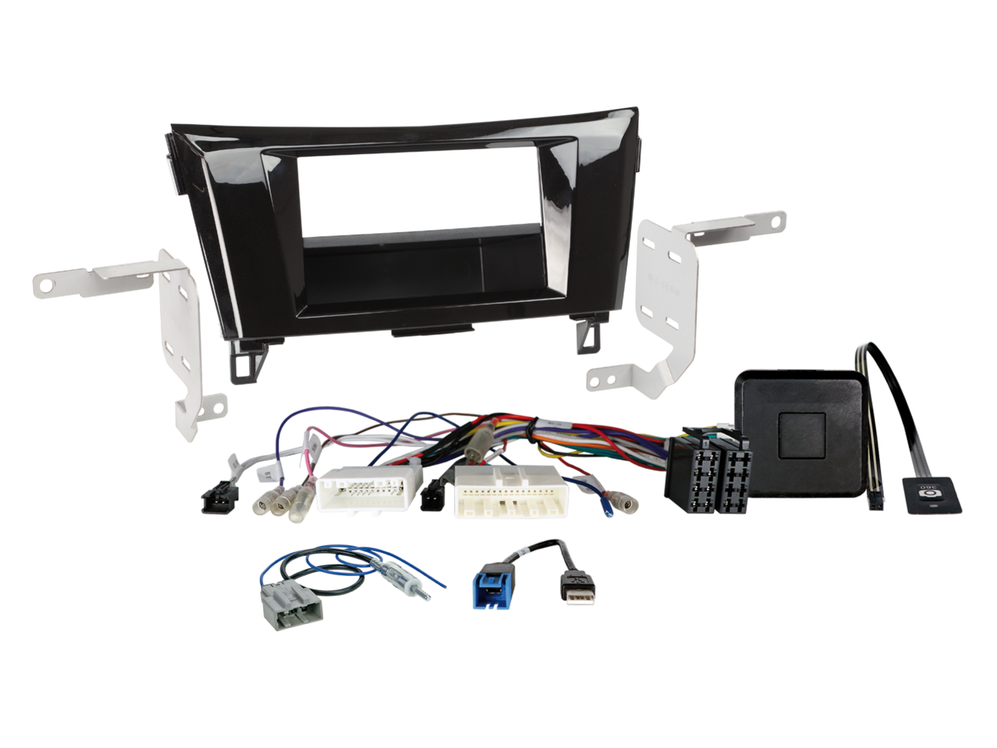 ACV 611210-17-2 Nissan Qashqai X-Trail Double DIN Fitting Kit with Pocket, SWC 360° camera retention