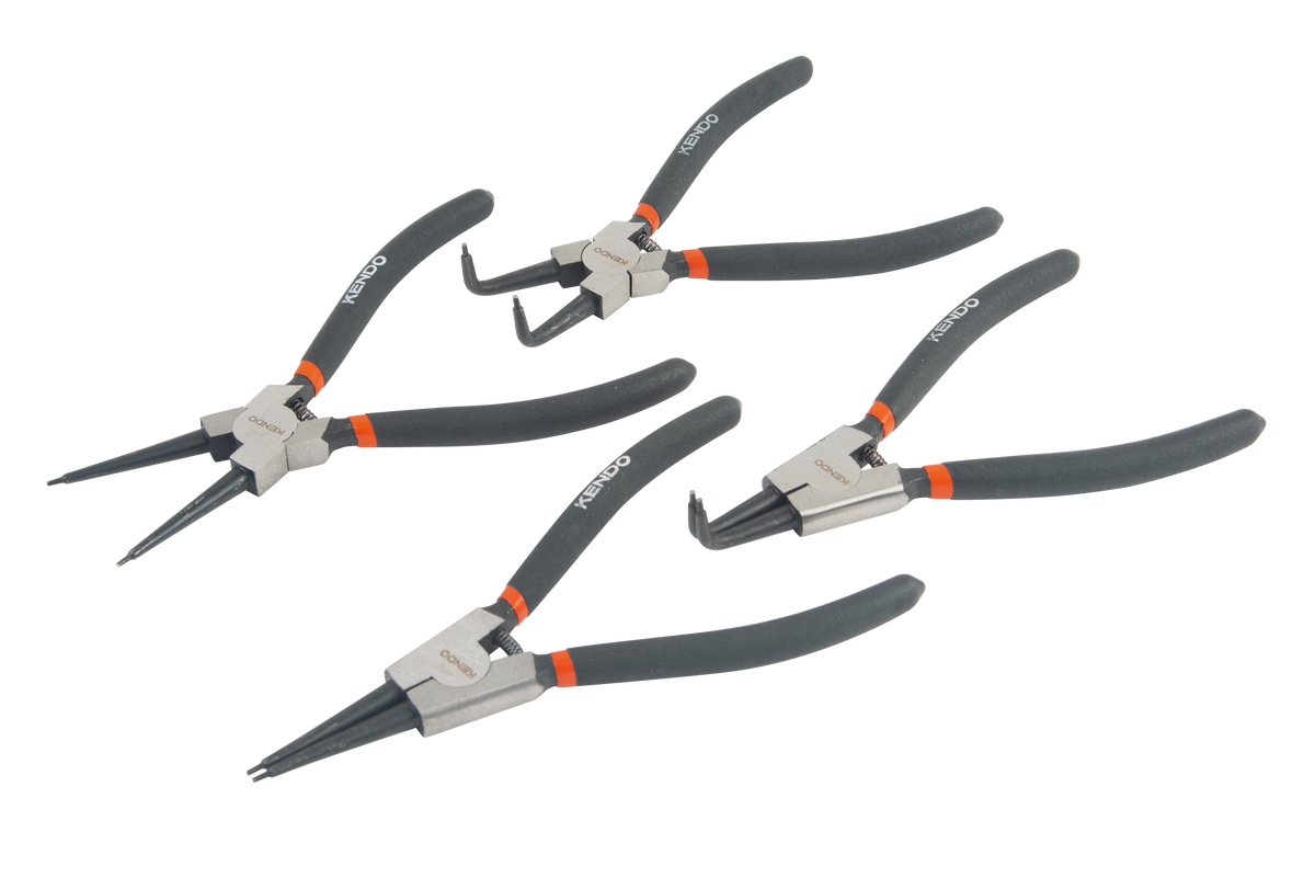 Kendo 11510 - 4 Piece Circlip Pliers Set Internal External Bent & Straight Premier