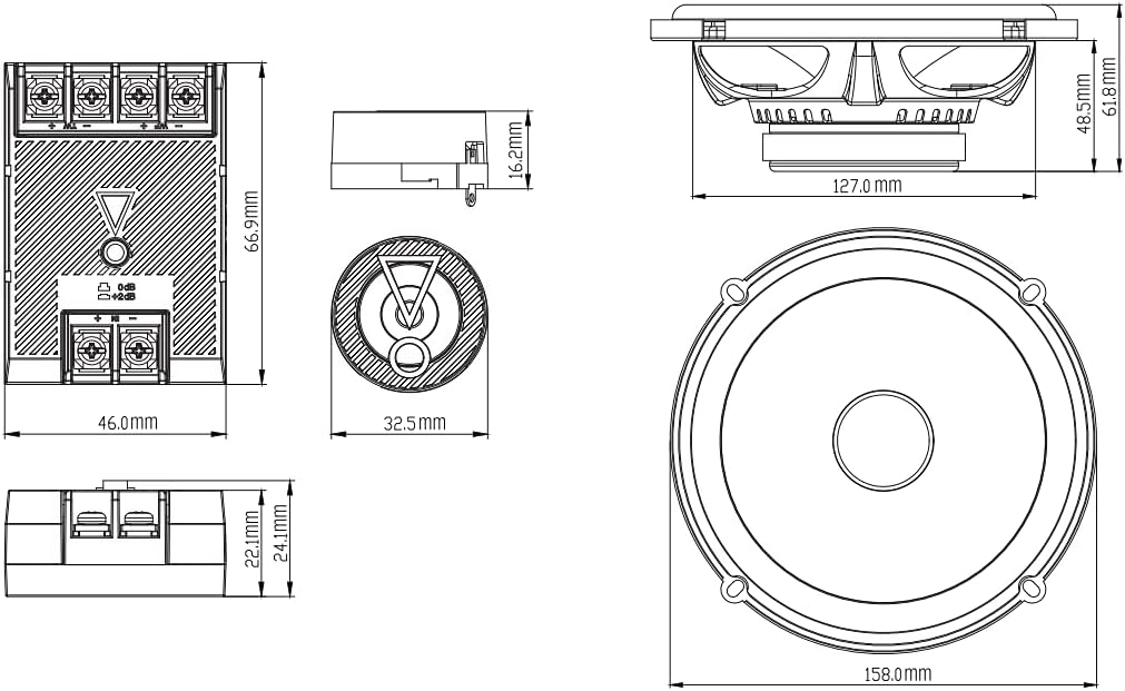 JBL Stage3 607CF - 6.5" Way Component Speakers Factory Upgrade Without Grills