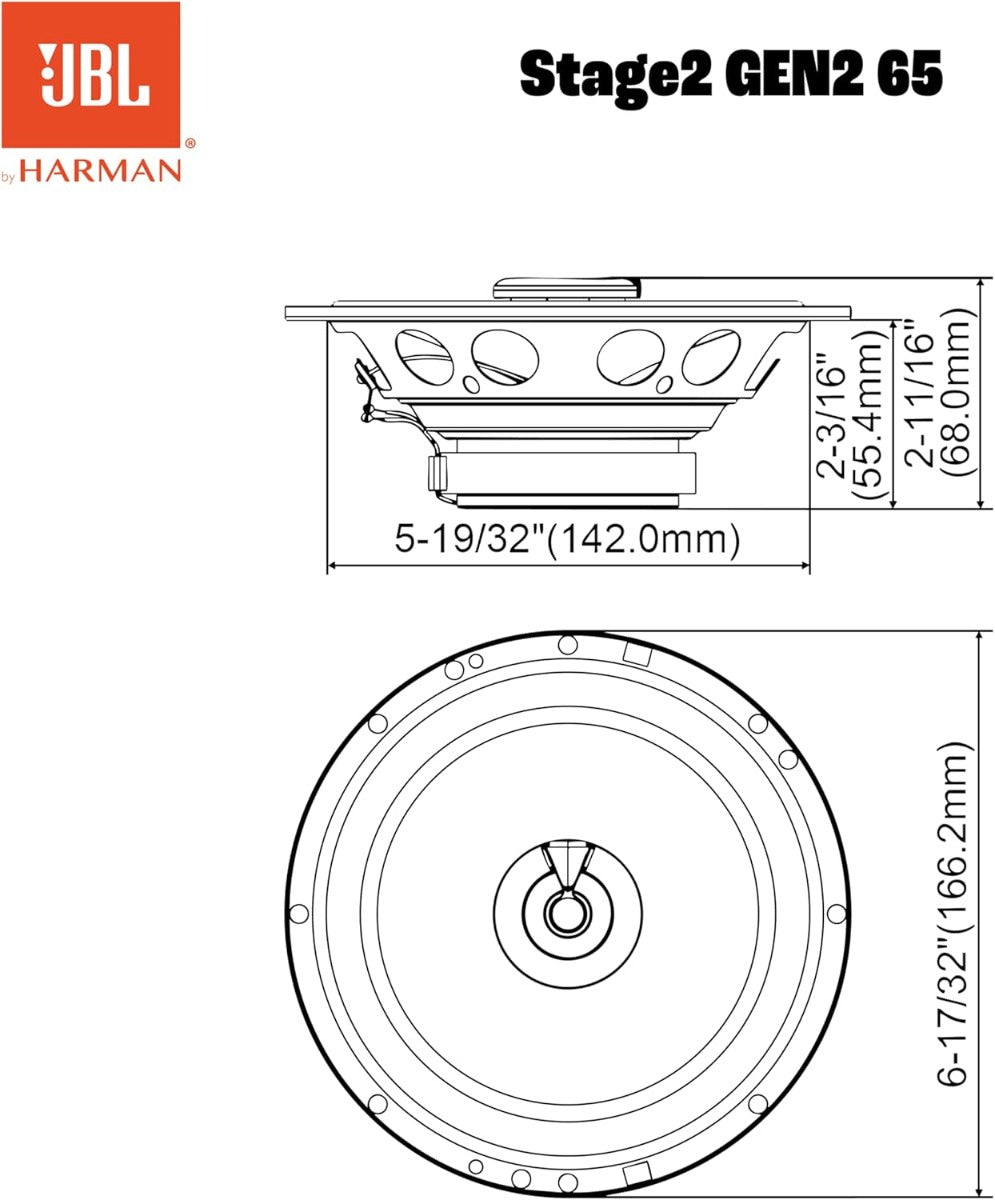JBL Stage2 65F – 6.5" (165mm) 2-Way coaxial speakers