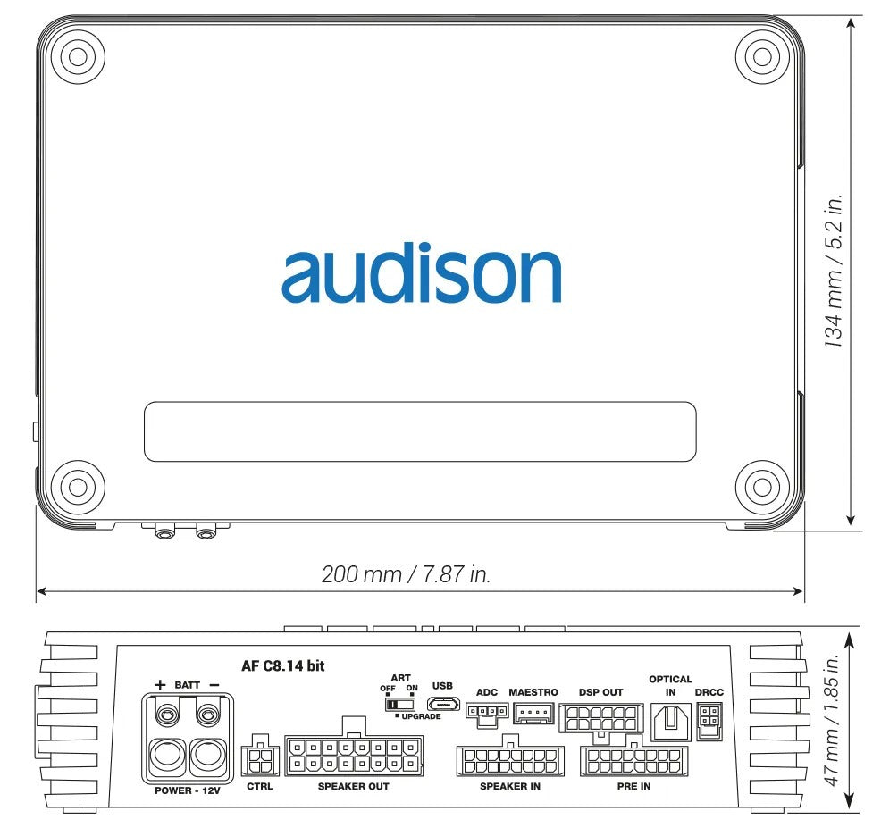 Audison AF C8.14 Bit - Forza 8 Channel Amplifier with 14 Channel DSP Control