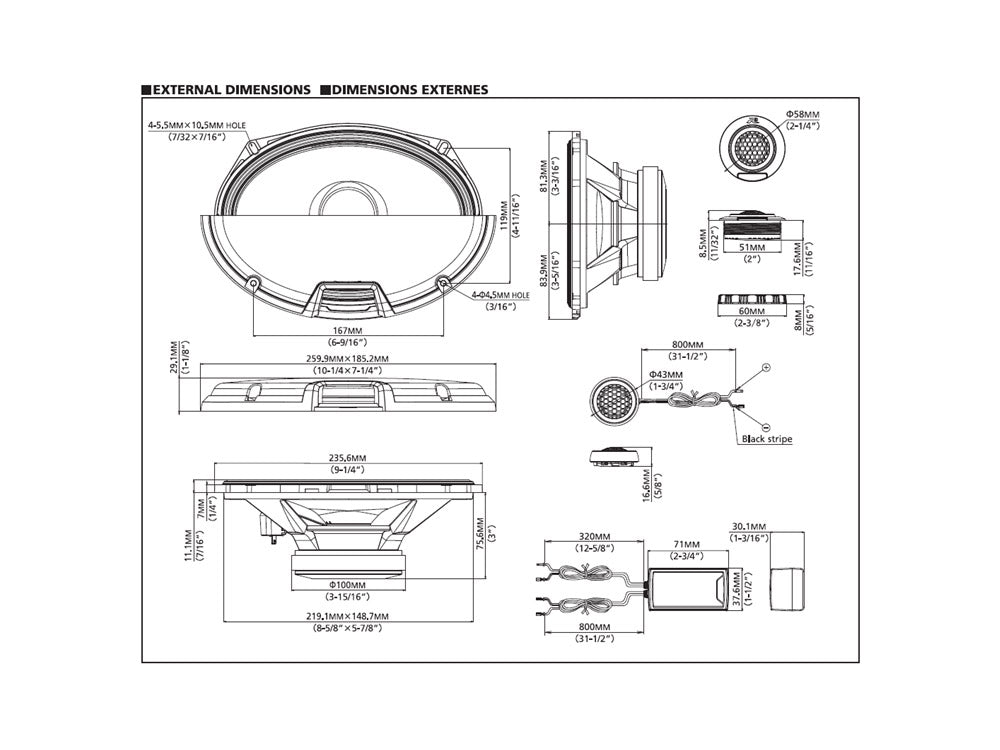 Alpine R2-S69C - 6"x9" 2-Way Component Speakers