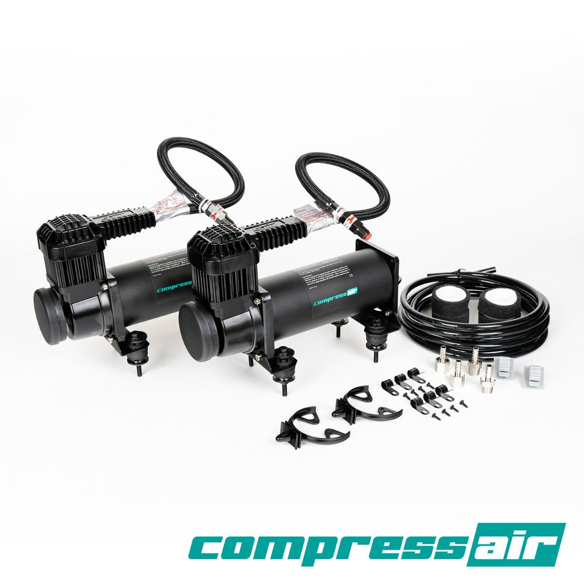Air Compressor With Reduced Vibration Satin Black Dual Kit