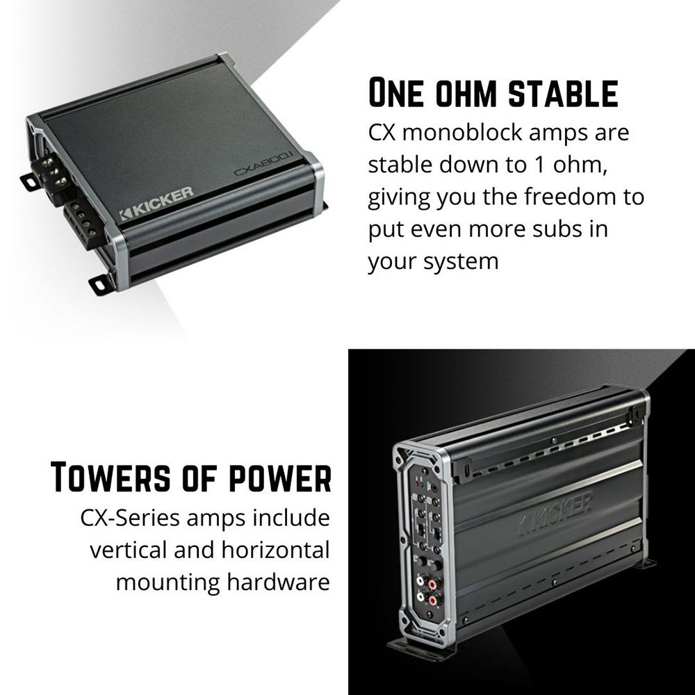 Kicker CXA12001 - 1200W RMS Mono Class D Amplifier