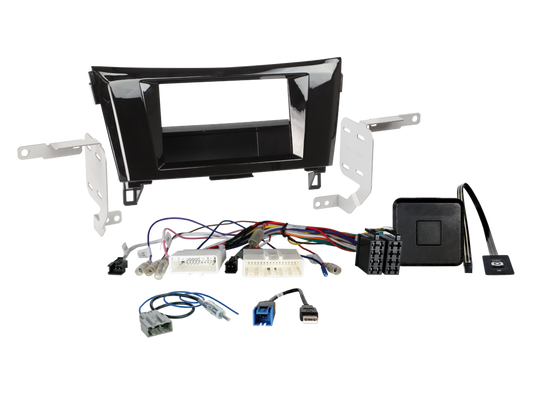 ACV 611210-17-2 Nissan Qashqai X-Trail Double DIN Fitting Kit with Pocket, SWC 360° camera retention