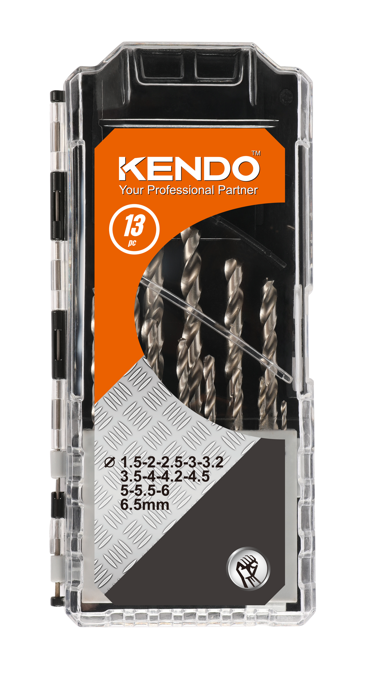 Kendo 11603133 - Steel Drill Bit Set HSS Metal 1.5-6.5mm Bits + Case 13 Piece