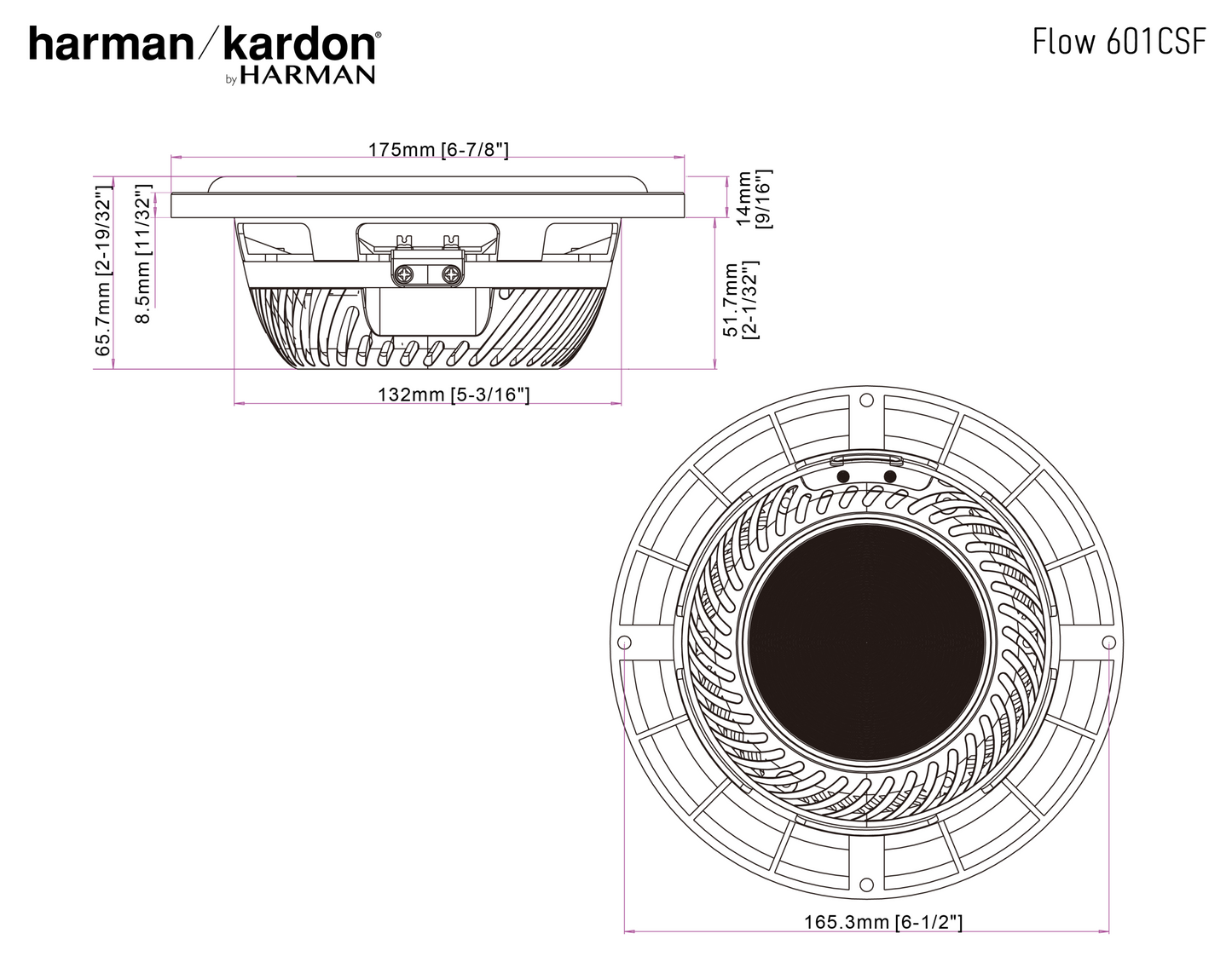 Harman Kardon Flow 601CFS - 6.5" (165mm) 2-Way Car Component Speakers