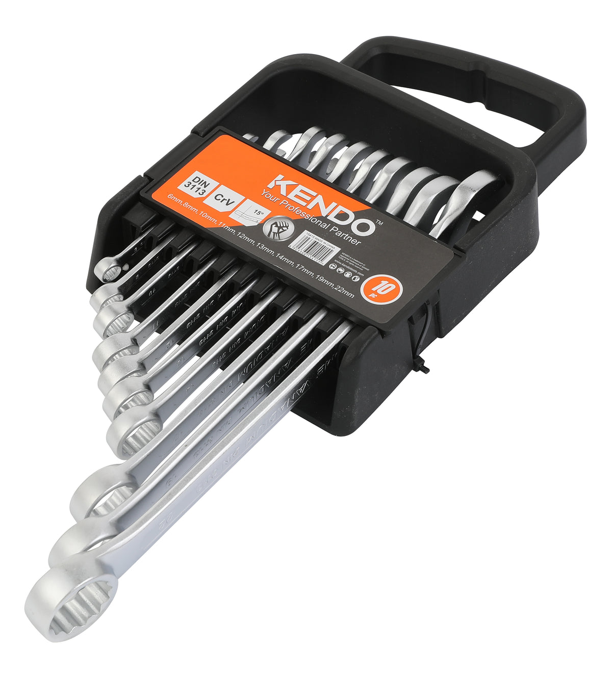 Kendo 15415 - Chrome Vanadium 6 - 22mm Spanner Set with Case