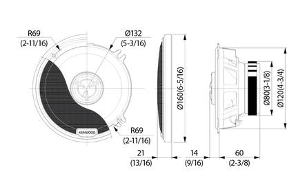 Kenwood KFC-X134 130mm 2-way Coaxial 320W Speakers