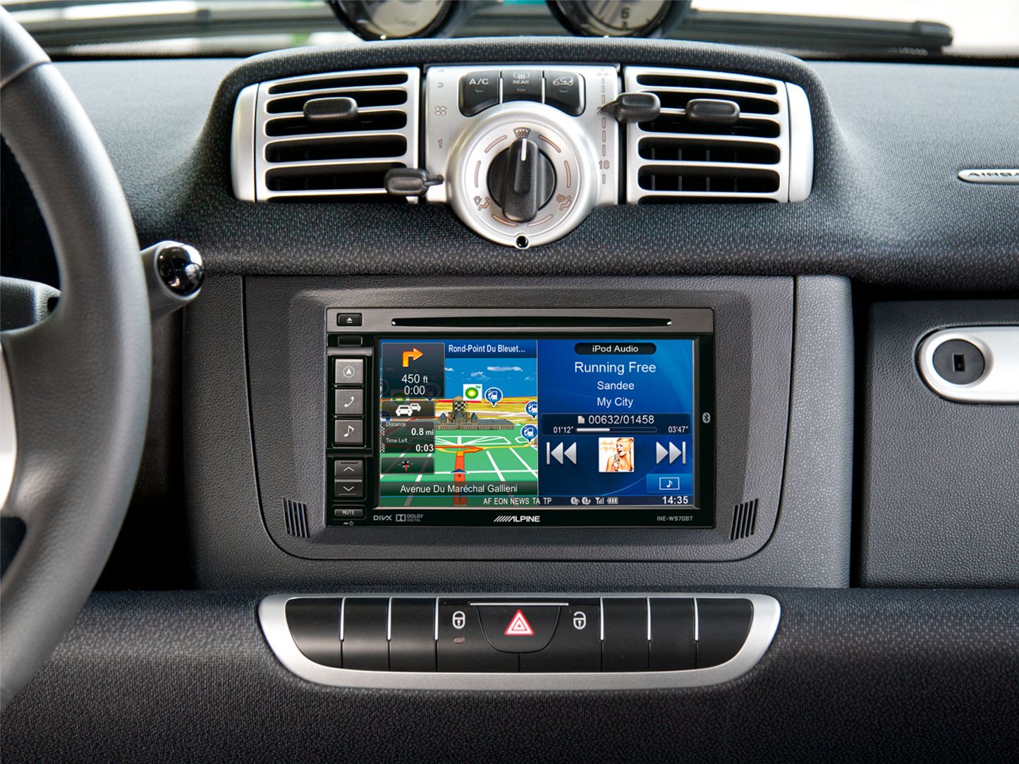 ACV 381190-29 - 2-DIN facia plate Smart ForTwo 2010-2015 black