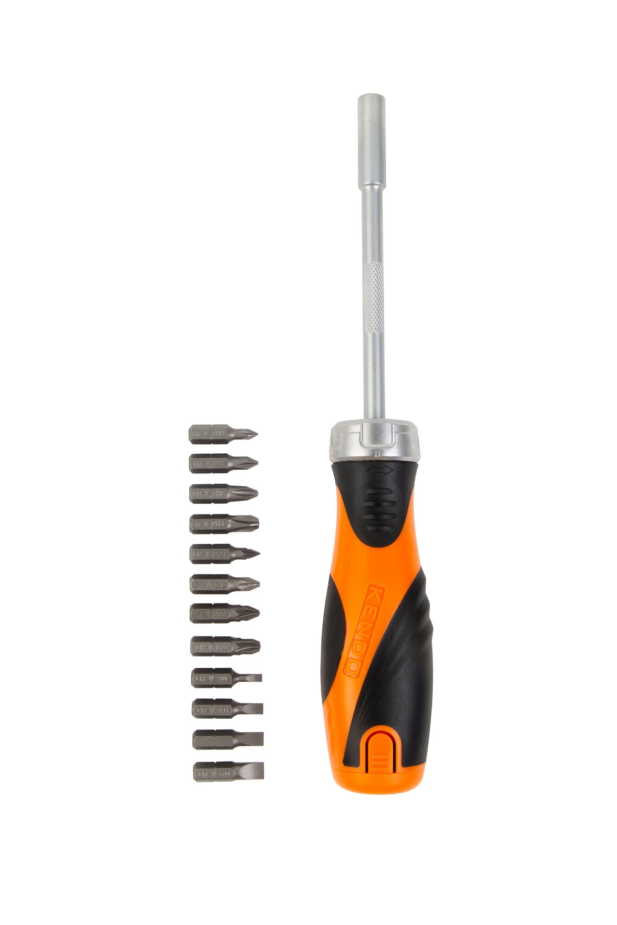 Kendo 20016 - 14 pcs Ratchet Screwdriver Set 1/4" Magnetic Bit Holder With Storage Handle