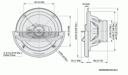 Pioneer TS-A2013i - 20cm 3-Way Coaxial Speakers 500W