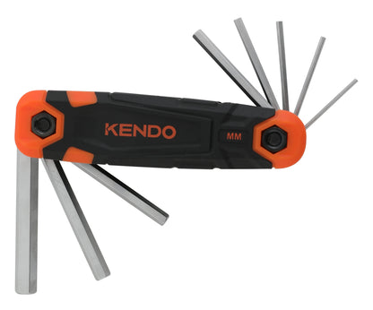 Kendo 20717 - 8pc large Heat-treated Folding Hex Key Set for bikes