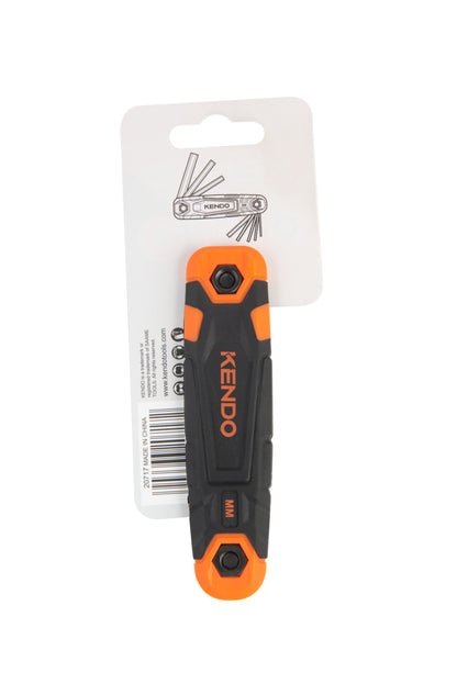 Kendo 20717 - 8pc large Heat-treated Folding Hex Key Set for bikes