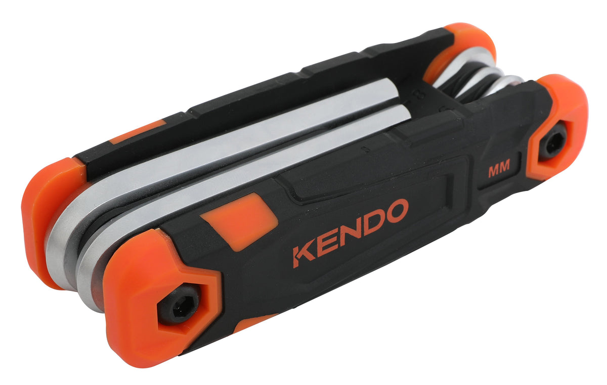Kendo 20717 - 8pc large Heat-treated Folding Hex Key Set for bikes