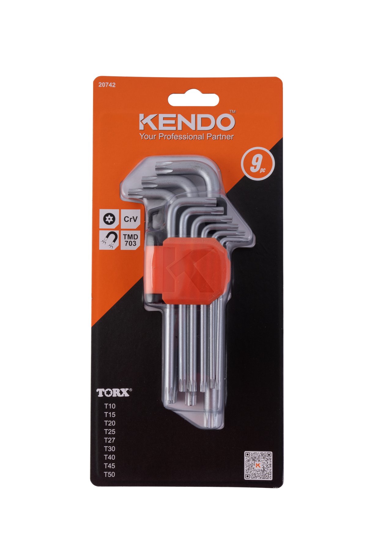 Kendo 20742 - Heavy Duty 9 Piece Magnetic Torx Key Set