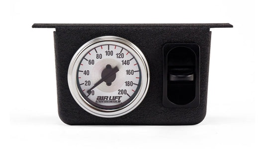 Air Lift 26161 - Single Needle Pressure Gauge w/ One Paddle Switch - 200PSI