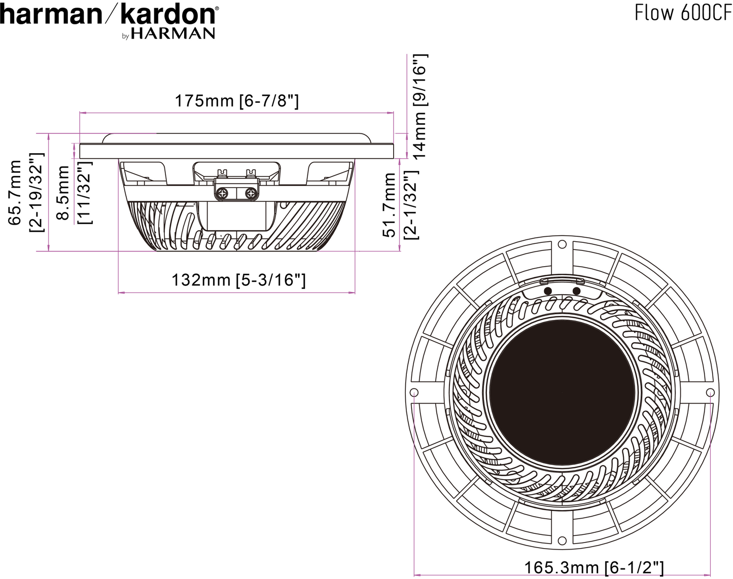 Harman Kardon FLOW 600CF 6.5" (165mm) 2-Way Car Component Speakers