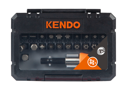 Kendo 32203235 - Tool Bit Set Holder Pro Grade PH Slotted PZ Torx Magnetic 32Pc With Case
