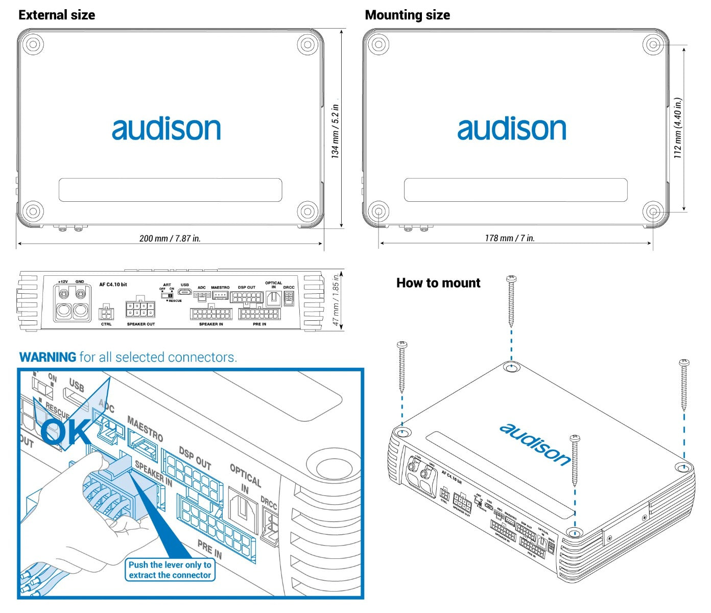 Audison AF C4.10 Bit - Forza 4 Channel Amplifier with 10 Channel DSP Control