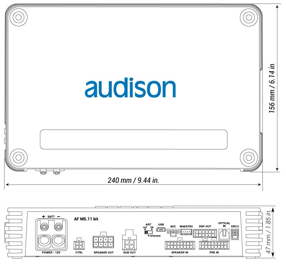 Audison AF M5.11 Bit - Forza 5 Channel Amplifier with 11 Channel DSP Control