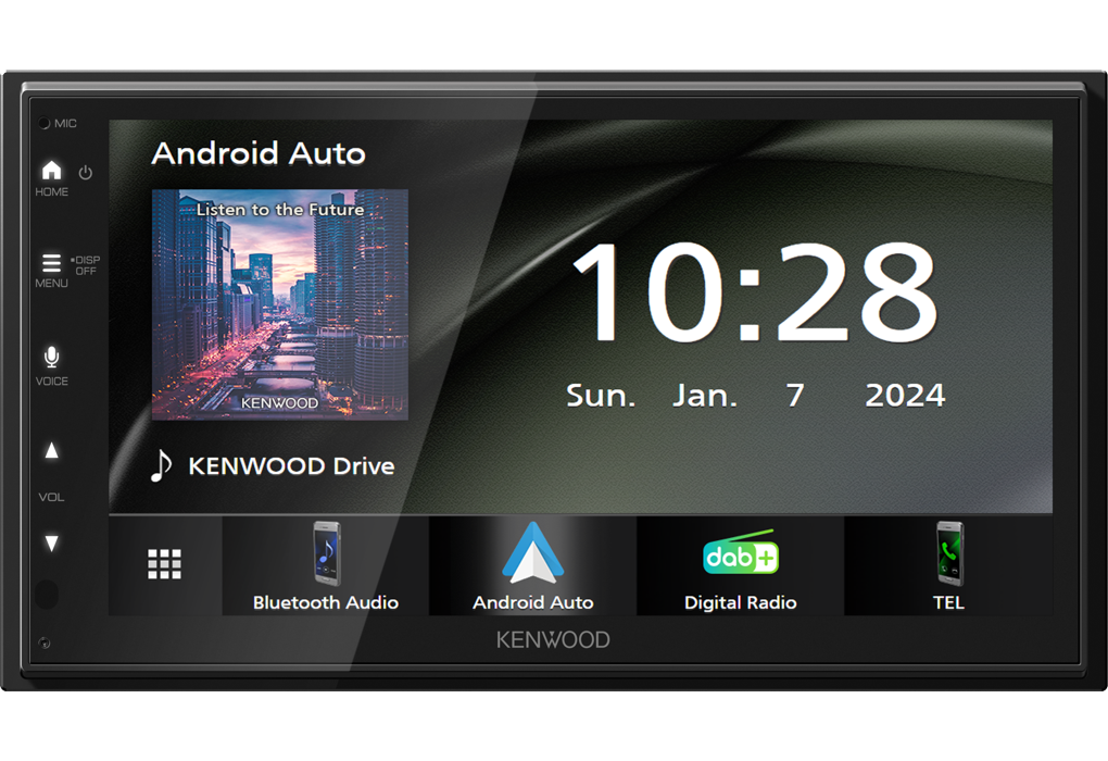 Kenwood DMX5023DABS - 6.8” CarPlay Android Auto Mirroring, DAB+ Radio Multimedia Screen + WUA-8 Wireless Adaptor