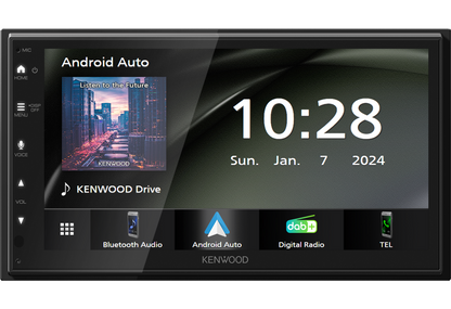 Kenwood DMX5023DABS - 6.8” CarPlay Android Auto Mirroring, DAB+ Radio Multimedia Screen + WUA-8 Wireless Adaptor