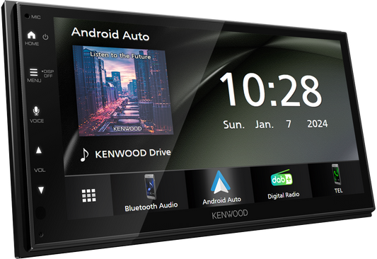 Kenwood DMX5023DABS - 6.8” Wired CarPlay Android Auto Mirroring, DAB+ Radio Multimedia Screen