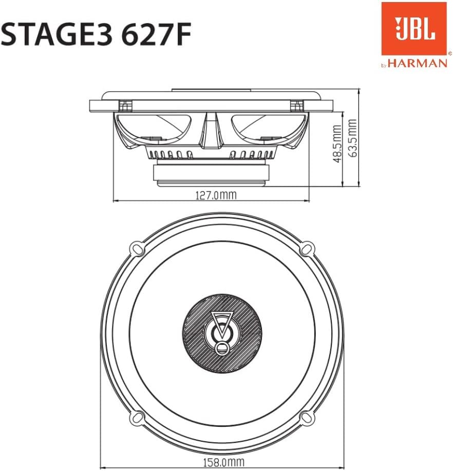 JBL Stage3 627F - 6.5" 2 Way Coaxial Speakers Factory Upgrade Without Grills