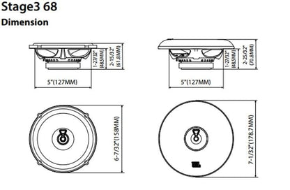 JBL STAGE3 68 - Stage3 Gen2 6.5" 2-Way Coaxial Speakers