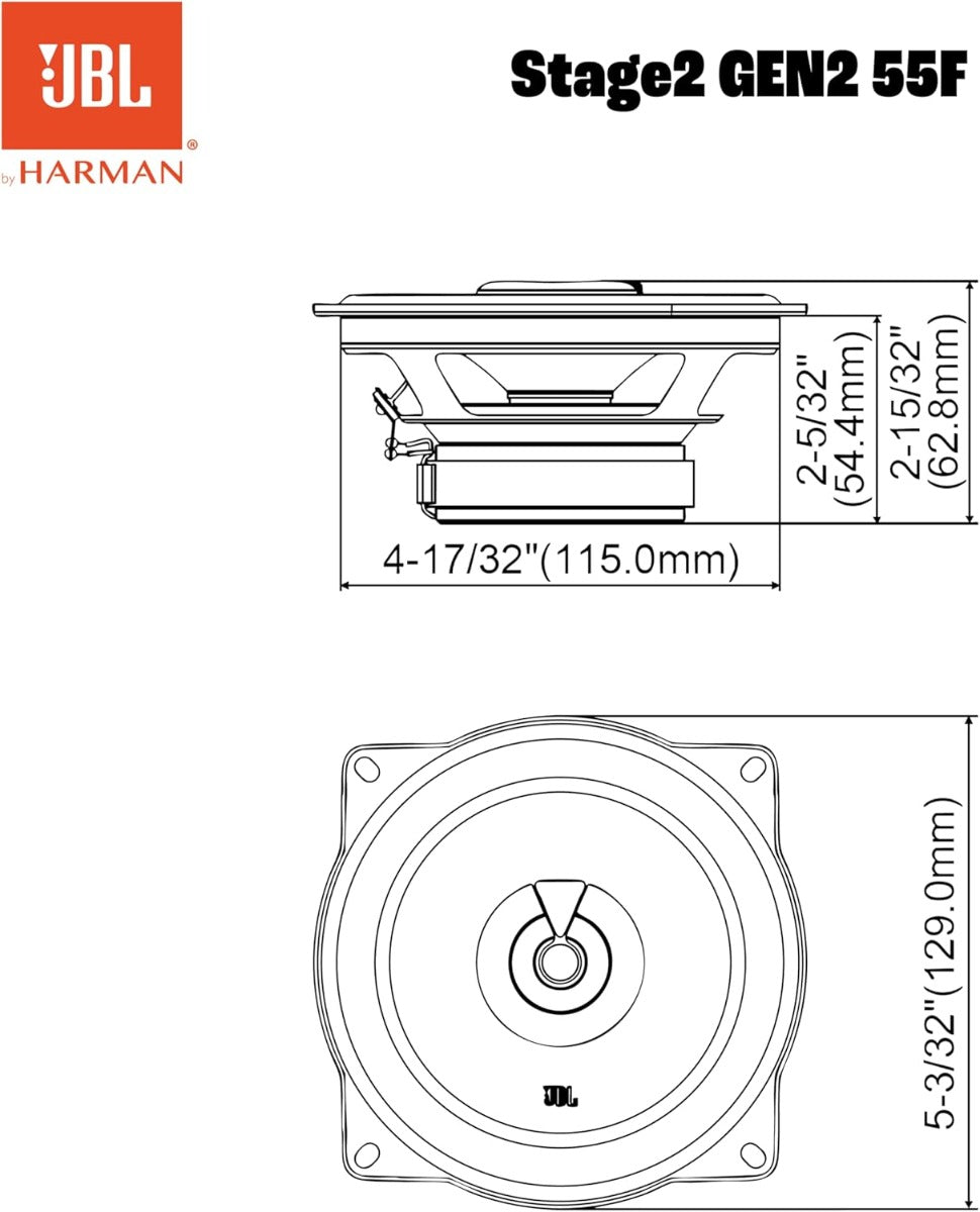 JBL Stage2 55F – 5.25" (130 mm) 2-Way Coaxial Speakers