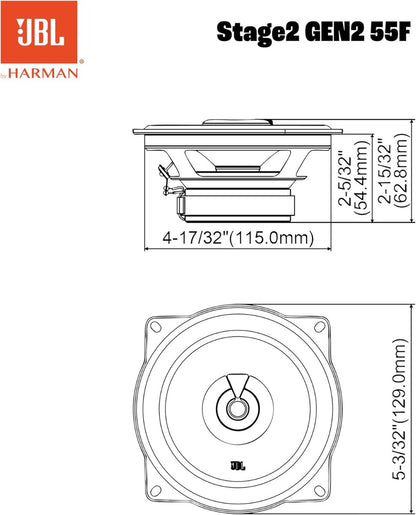 JBL Stage2 55F – 5.25" (130 mm) 2-Way Coaxial Speakers