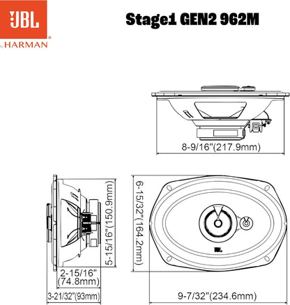 JBL Stage1 962M – 6"x9" (152x229mm) 3-Way Coaxial Speakers