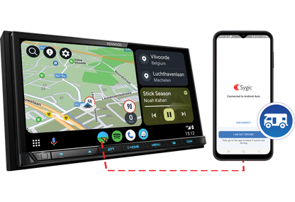 Kenwood DMX8021DABS-C - 7" Wireless CarPlay & Android Auto, Bluetooth, DAB With Sygic App Included