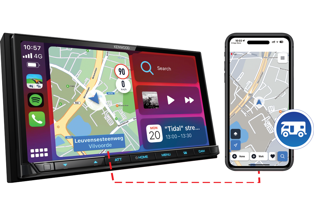 Kenwood DMX8021DABS-C - 7" Wireless CarPlay & Android Auto, Bluetooth, DAB With Sygic App Included