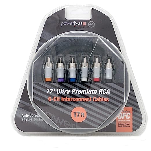 Powerbass XRCA-176 5 Metre Premium 6-Channel RCA Cables