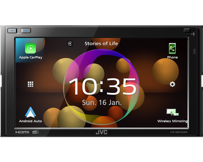 JVC KW-M875DBW - 6.8" Wireless Apple CarPlay Android Auto & Mirroring DAB Bluetooth Stereo