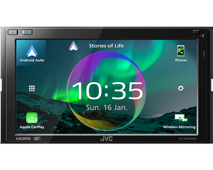 JVC KW-M875DBW - 6.8" Wireless Apple CarPlay Android Auto & Mirroring DAB Bluetooth Stereo