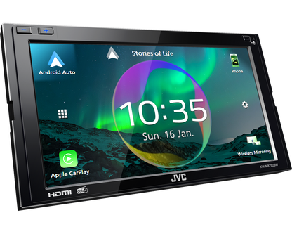 JVC KW-M875DBW - 6.8" Wireless Apple CarPlay Android Auto & Mirroring DAB Bluetooth Stereo