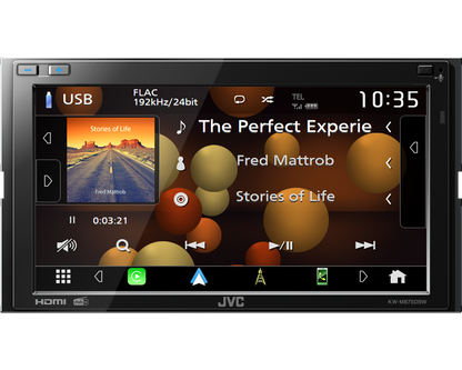 JVC KW-M875DBW - 6.8" Wireless Apple CarPlay Android Auto & Mirroring DAB Bluetooth Stereo