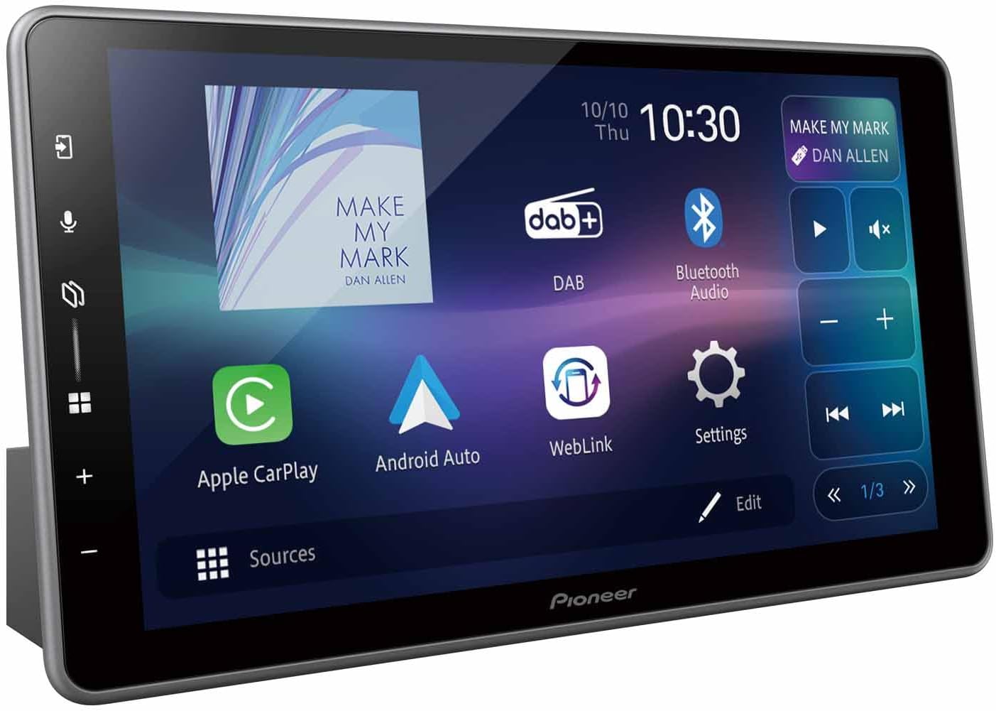 Pioneer SPH-DA97DAB-1D - 9.0” Single DIN Floating Touchscreen Wireless CarPlay Android Auto™ DAB Bluetooth Stereo