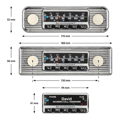 Blaupunkt Frankfurt Stereo - Classic Ivory Retro Car Radio Bluetooth DAB USB Stereo