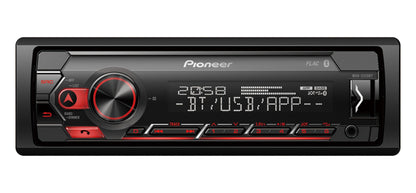 Pioneer MVH-S320BT 1-DIN receiver with Bluetooth, Red illumination, USB, Bluetooth