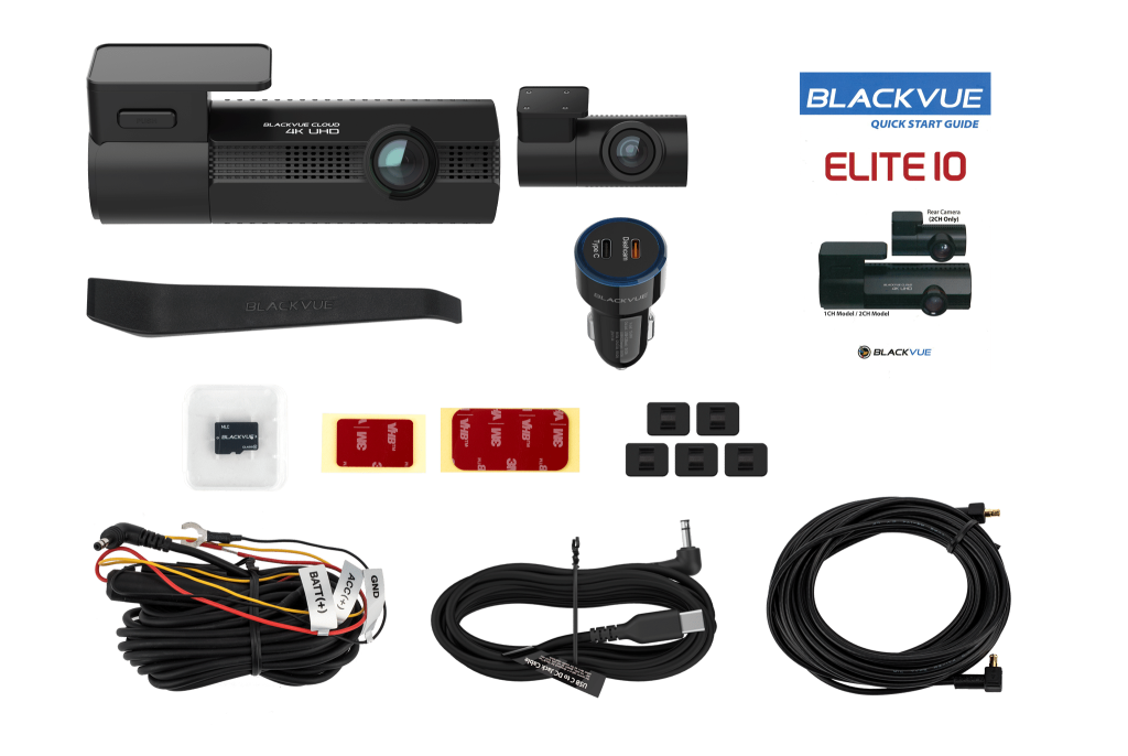BlackVue ELITE 10 2CH Dash Camera with Dual 4K Ultra HD Recording (Front and Rear)