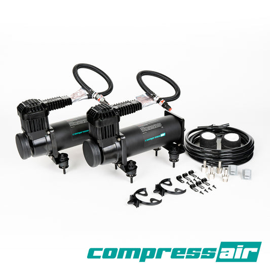 Air Compressor With Reduced Vibration Satin Black Dual Kit