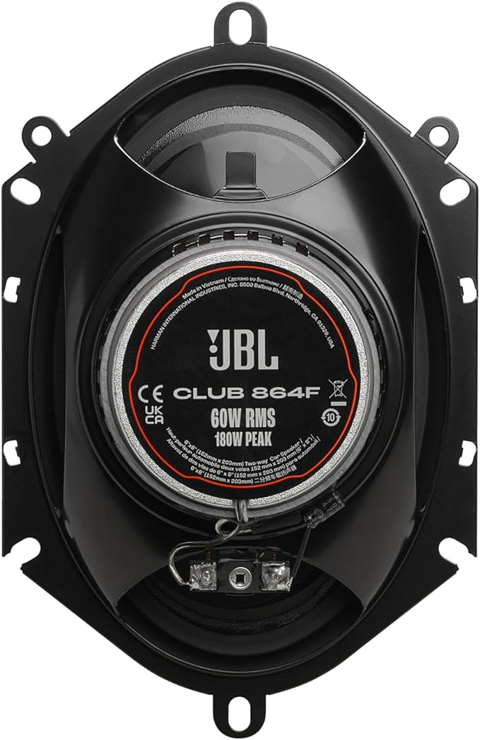 JBL Club 864F 6”x8” (152mm x 203mm) 2-way Co-axial Car Speakers 360W