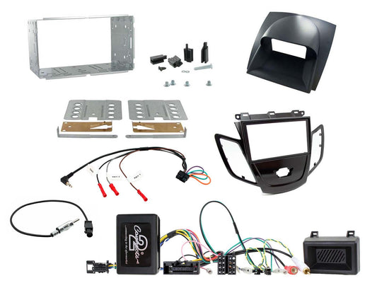 Connects2 CTKFD72 Ford Fiesta 2010> 2012 Piano Black Fascia Grey Double DIN Fitting Kit