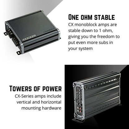 Kicker CXA12001 - 1200W RMS Mono Class D Amplifier